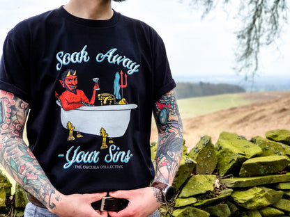 Soak Away Your Sins Black Unisex T-Shirt