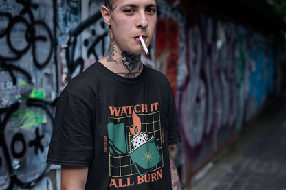 Watch It All Burn Unisex Black T-shirt