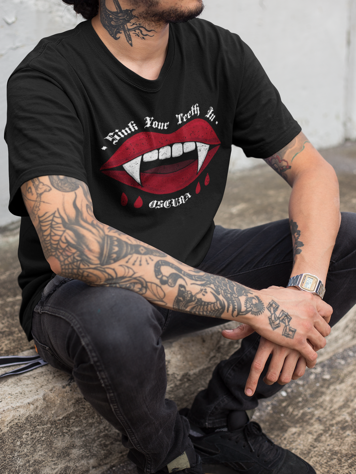 Sink Your Teeth In Unisex Black T-shirt